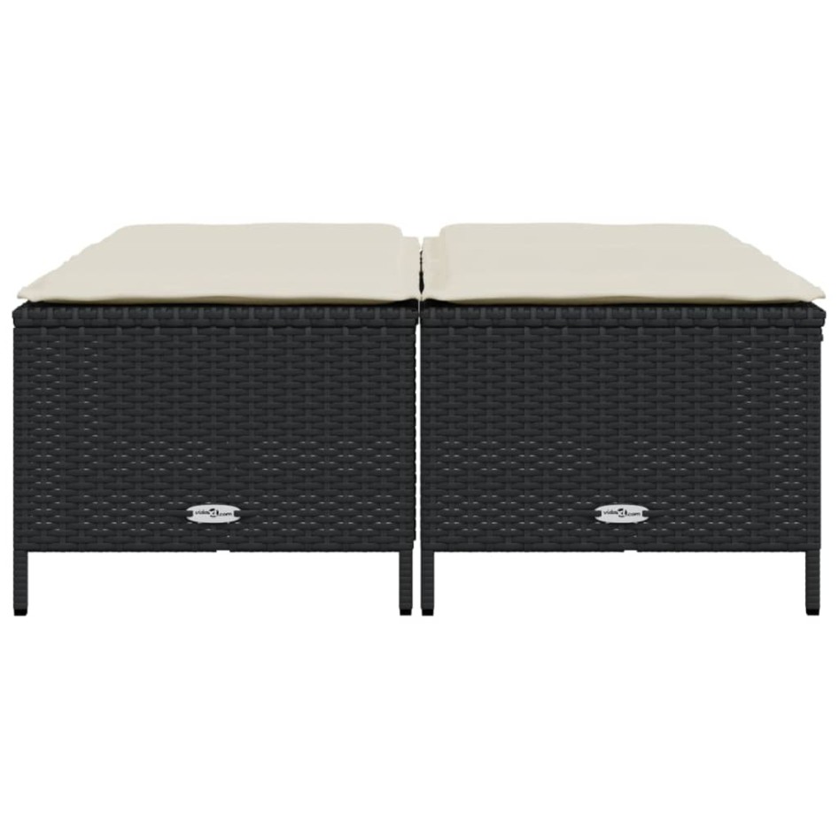 Taburetes de jardín con cojines 4 uds ratán sintético