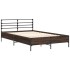 Estructura cama madera ingeniería metal marrón roble 120x200