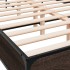 Estructura cama madera ingeniería metal marrón roble 120x200