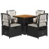Set de muebles jardín 5 pzas con cojines ratán sintético