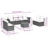 Set de muebles de jardín 9 pzas y cojines ratán sintético
