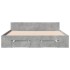 Cama con cajones madera ingeniería gris hormigón 135x190
