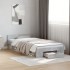 Cama con cajón madera ingeniería gris hormigón 100x200