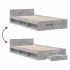 Cama con cajón madera ingeniería gris hormigón 100x200