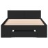 Cama con cajón madera de ingeniería negra 90x200