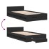 Cama con cajón madera de ingeniería negra 90x200