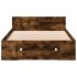 Cama con cajón madera de ingeniería roble ahumado 75x190