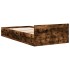 Cama con cajón madera de ingeniería roble ahumado 75x190