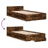 Cama con cajón madera de ingeniería roble ahumado 75x190