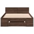 Cama con cajón madera de ingeniería marrón roble 90x200