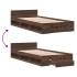 Cama con cajón madera de ingeniería marrón roble 90x200