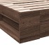 Cama con cajón madera de ingeniería marrón roble 90x200