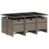 Set comedor jardín 7 pzas y cojines ratán sintético