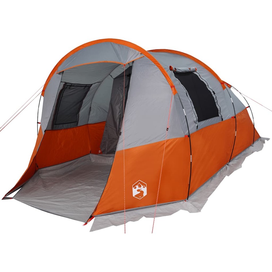Tienda de camping con túnel 4 personas impermeable gris