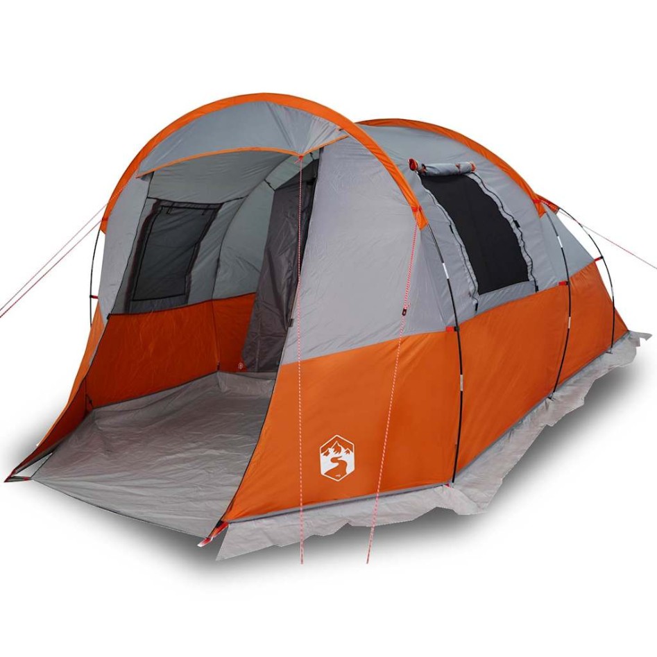 Tienda de camping con túnel 4 personas impermeable gris