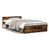 Cama con cajón madera de ingeniería roble ahumado 90x190