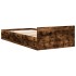 Cama con cajón madera de ingeniería roble ahumado 90x190