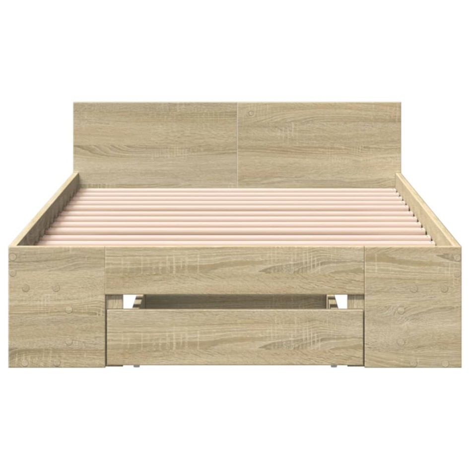 Cama con cajón madera de ingeniería roble Sonoma 90x190