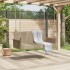 Banco columpio de ratán sintético beige 119x56x48