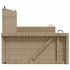 Banco columpio de ratán sintético beige 119x56x48