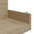 Banco columpio de ratán sintético beige 119x56x48