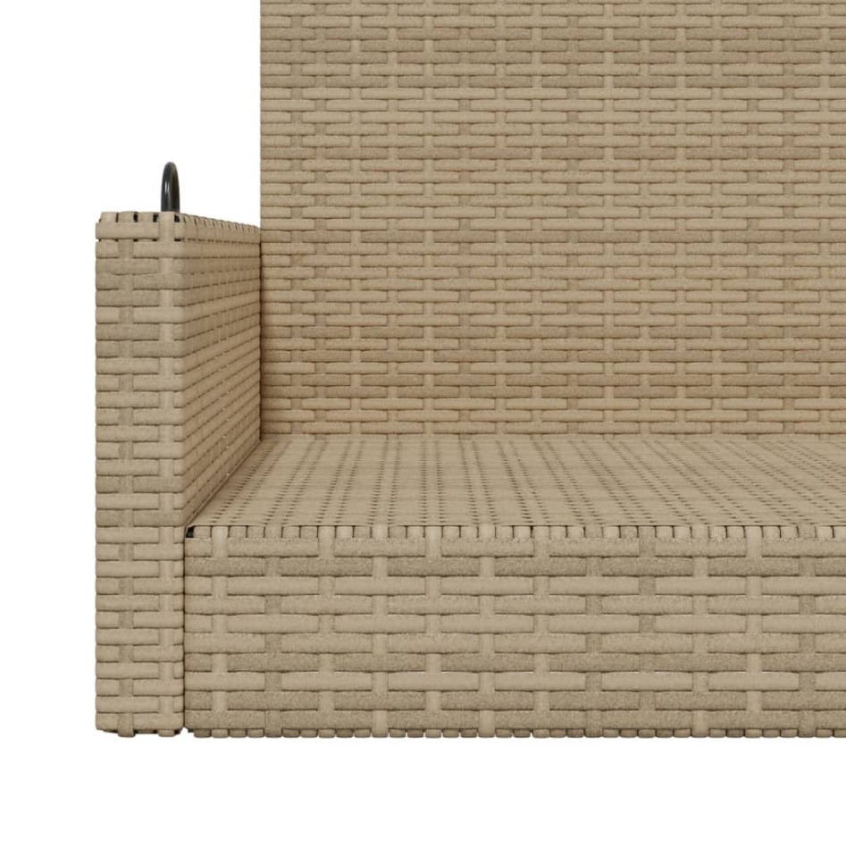 Banco columpio de ratán sintético beige 119x56x48