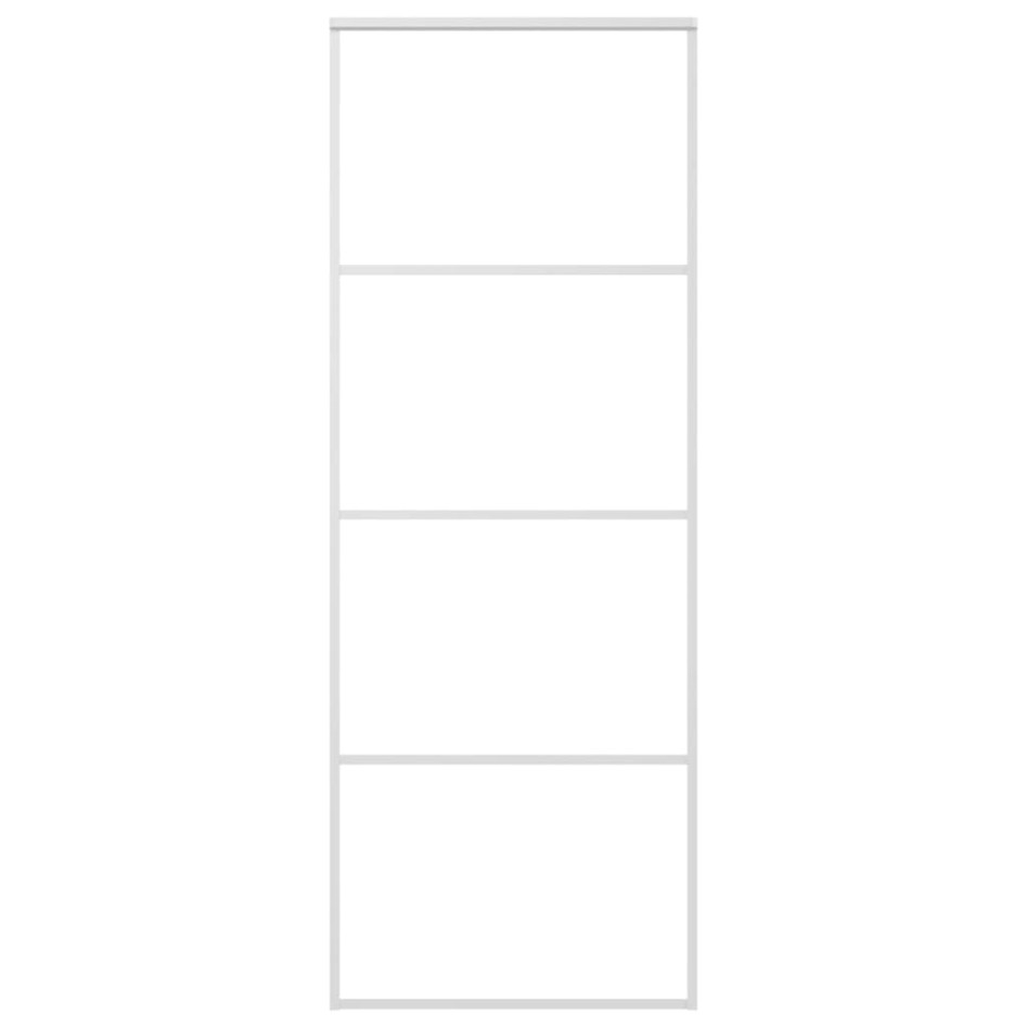 Puerta corredera ESG vidrio y aluminio blanca 76x205