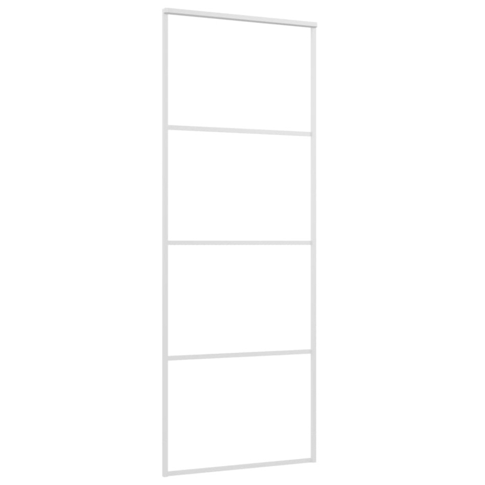 Puerta corredera ESG vidrio y aluminio blanca 76x205