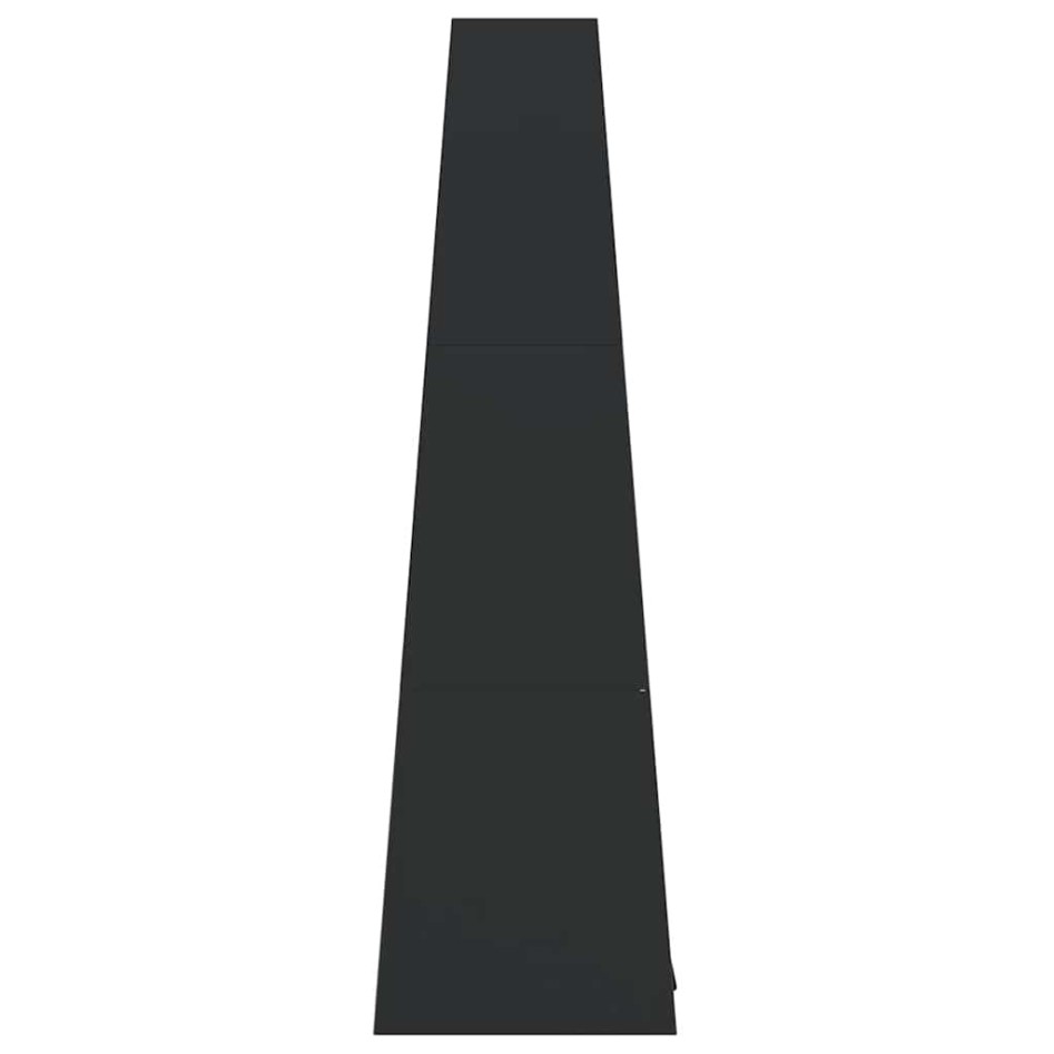 Chimenea de exterior con leñero y diseño de torre acero