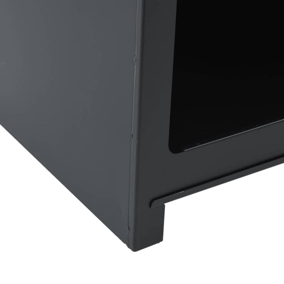 Chimenea de exterior con leñero y diseño de torre acero