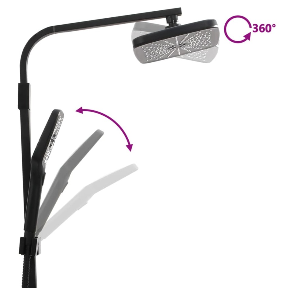 Set de ducha de doble cabezal con mezclador y flexo latón