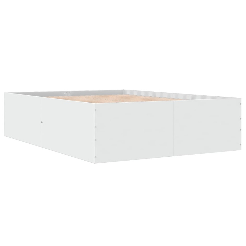 Estructura de cama madera de ingeniería blanca 135x190