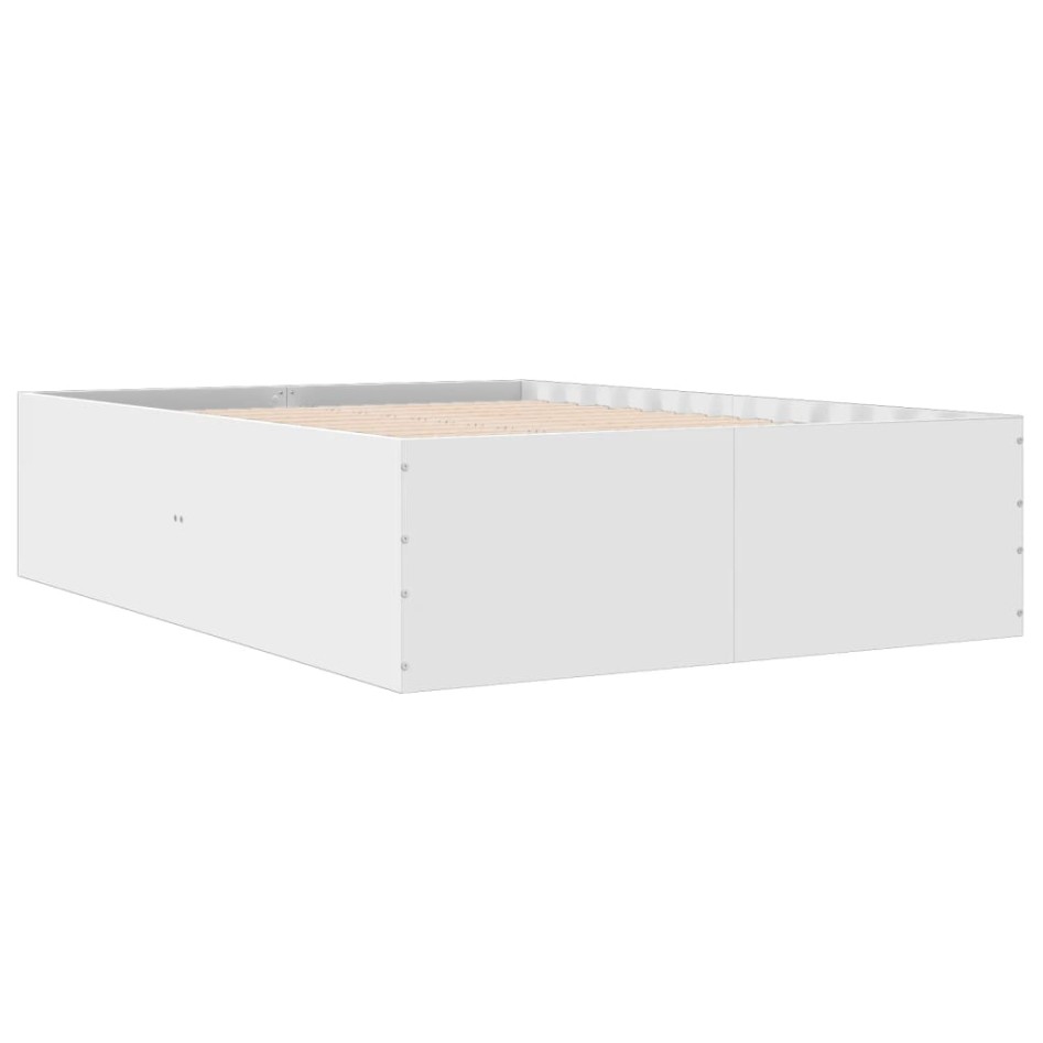 Estructura de cama madera de ingeniería blanca 135x190