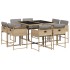 Set comedor de jardín 9 pzas con cojines ratán sintético