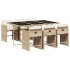 Set comedor de jardín 7 pzas con cojines ratán sintético