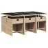 Set comedor de jardín 7 pzas con cojines ratán sintético