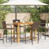 Mesa y taburetes de jardín 5 pzas madera acacia ratán PE