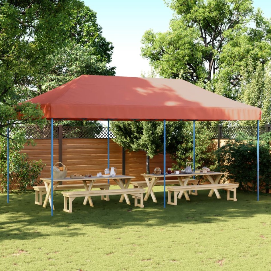 Tienda de fiesta plegable Pop-Up terracota 580x292x315