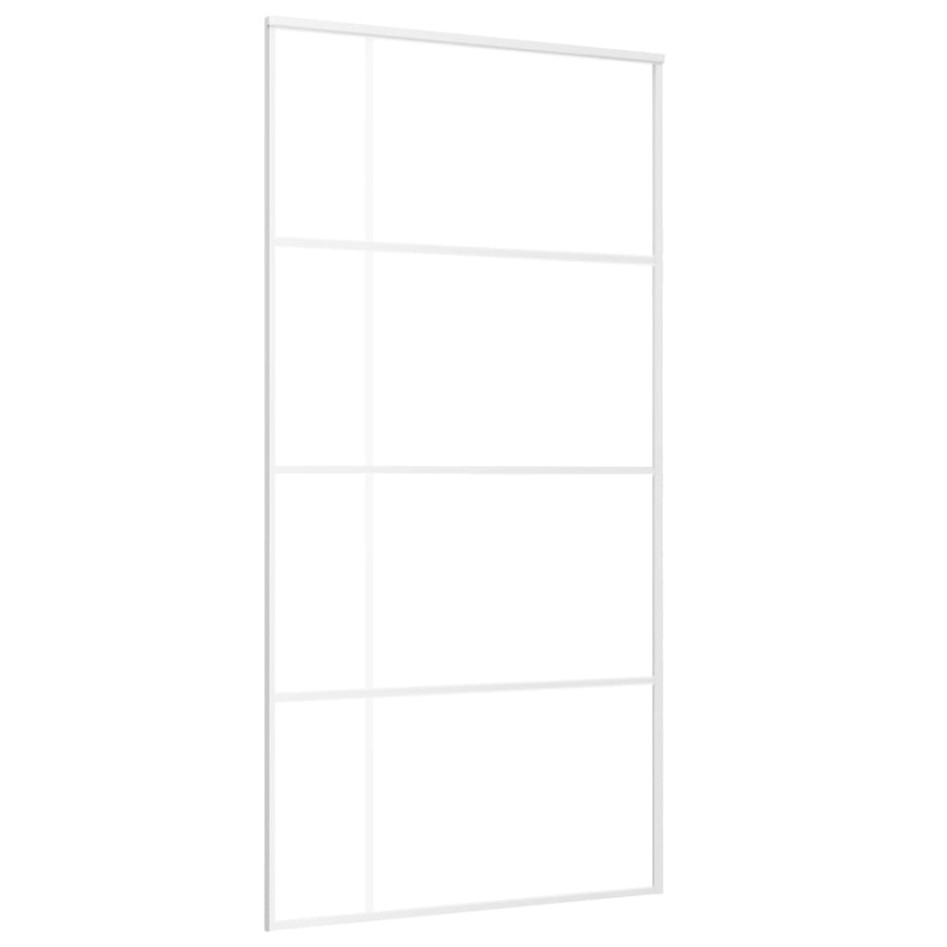 Puerta corredera ESG vidrio y aluminio blanca 102,5x205