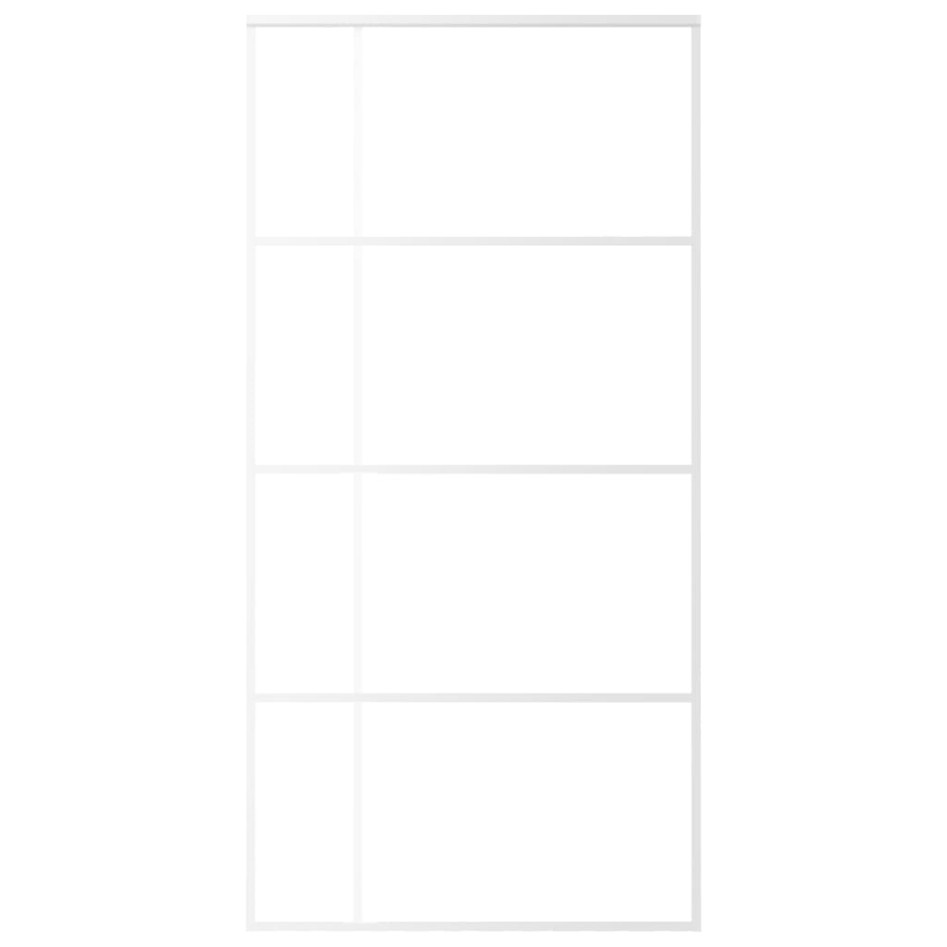Puerta corredera ESG vidrio y aluminio blanca 102,5x205