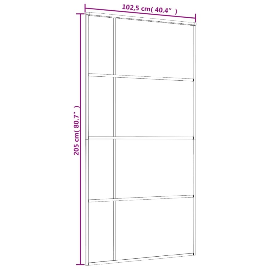 Puerta corredera ESG vidrio y aluminio blanca 102,5x205