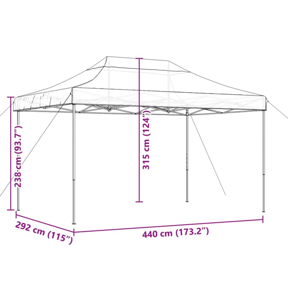 Tienda de fiesta plegable Pop-Up verde 440x292x315