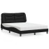 Cama con colchón cuero sintético negro 120x200