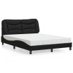 Cama con colchón cuero sintético negro 120x200 cm