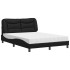 Cama con colchón cuero sintético negro 120x200