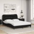 Cama con colchón cuero sintético negro 120x200