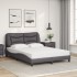 Cama con colchón cuero sintético gris 140x200