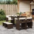 Set comedor para jardín 9 pzas y cojines ratán sintético
