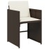 Set comedor para jardín 9 pzas y cojines ratán sintético