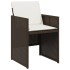 Set comedor para jardín 9 pzas y cojines ratán sintético